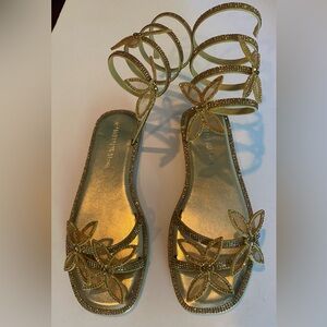 Wild Diva Gold Glam Sandals